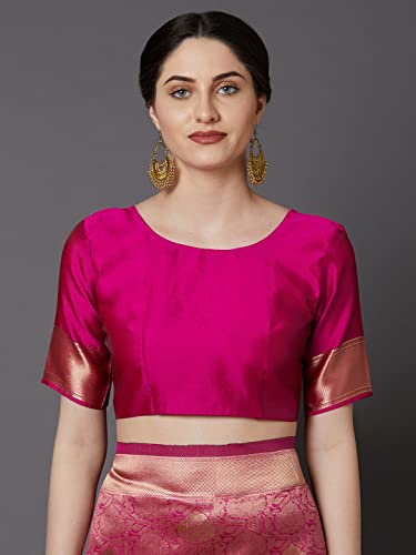 Image of AKHILAM Women's Kanjivaram banarasi silk Woven Design Saree With Unstitched Blouse Piece Saree With Un-Stiched Blouse