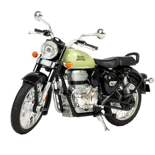 Image of 1:15 Scale Bullet Classic 350 Diecast Motorcycle Model Toy, Pull Back Action, Bullet Bike Detacheble Parts with 3 Colored Fuel Tank, Miniature Replica for Collectors & Kids