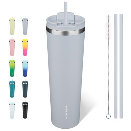 Image of BJPKPK 34oz Coffee Tumbler with Straw, Insulated Stainless Steel Cup