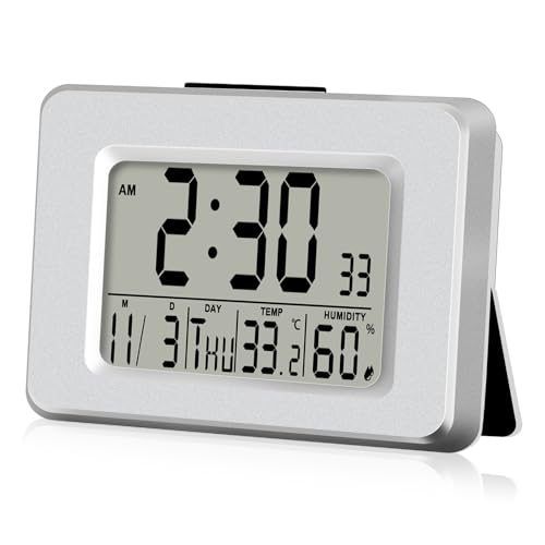 Digitaler Funkwecker, Digitaler Funkwecker mit Thermometer und Hygrometer,Funkuhr Digital mit Hintergrundbeleuchtung, Automatische...
