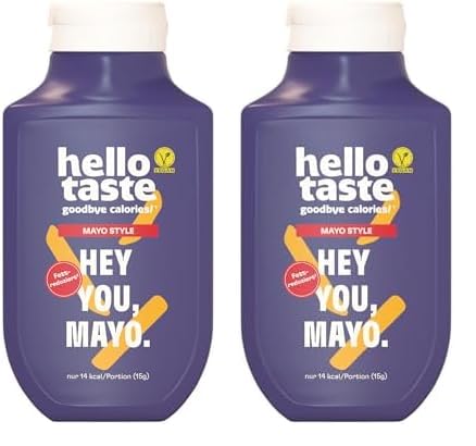 hellotaste Mayo Style 300ml - kalorienreduziert, ohne Zuckerzusatz & voller Geschmack | Für Gerichte, zum Grillen uvm. | Vegan, aspartamfrei, glutenfrei, sojafrei | 1 x 300ml (Packung mit 2)