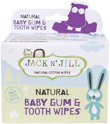 Jack N' Jill Baby Gum & Tooth Natural Cotton Wipes, 25 Count