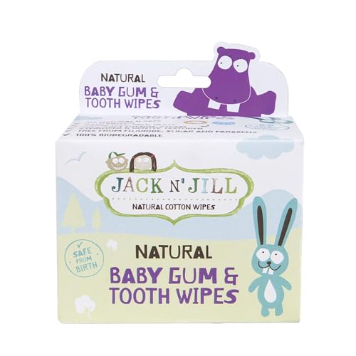 Image of Jack N' Jill Baby Gum and Tooth Wipes, White, 25 Pack