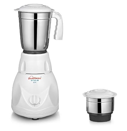 Sunflame Style 2 Jar 500-Watt Mixer Grinder (White)