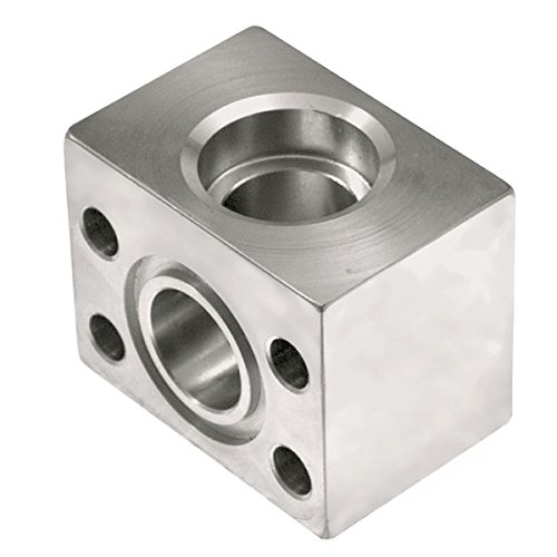 Anchor Fluid PowerW169-20-20 Code 61 Stainless Steel Socket Weld Pipe 4-Bolt Elbow Block, Flat Face, 1.25" Pipe Size, 1.25" Pad Size
