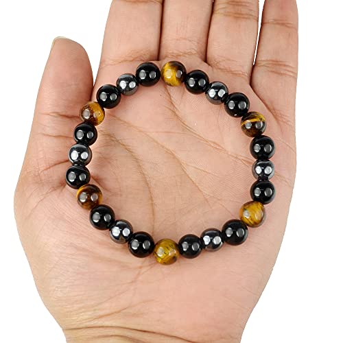 Image of Reiki Crystal Products Certified Natural Crystal Stone 8 mm Round Beads Bracelet for Men & Women | Reiki Charged Gemstone Bracelet | Multiple Stone Variants Available