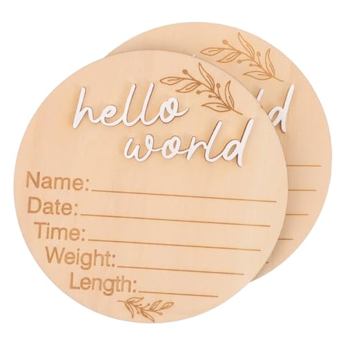 HAPINARY Birth Announcement Sign Wooden Baby Name Signs for Nursery Newborn Wooden Milestone Cards