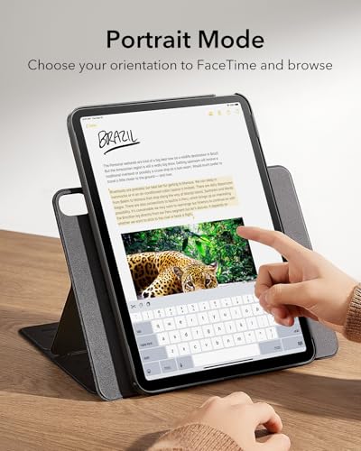 Image of ESR for iPad Air 13 Inch Case M4 /M3 /M2 (2026 /2025 /2024), Removable Magnetic Cover with Pencil Charging & Storage, Adjustable Portrait /Landscape Stand, 9 Standing Angles, Shift Series, Durable Black