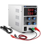 DC Power Supply Variable 60V 5A Switching Regulated 3-Digital Power Supply Single-Output 110V, wi...