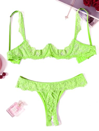 Image of Avidlove Sexy Lingerie Set for Women Lace Bra and Panty Sets Underwire Push Up Lace Lingerie Set XS-XXL