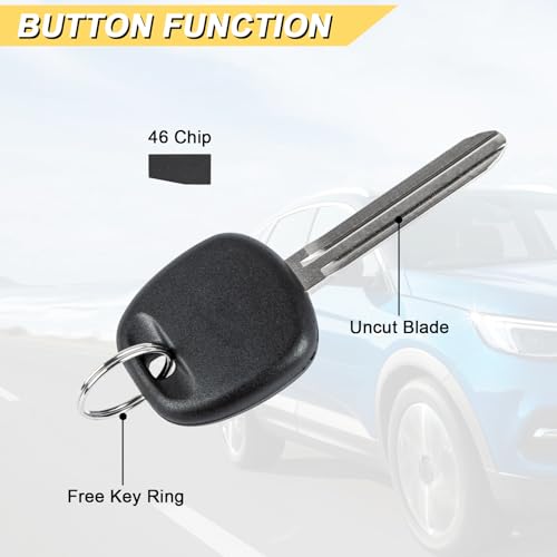 image for Vurkcy 4D-67 TOY44D-PT Chip Transponder Ignition Car Key Replacement f