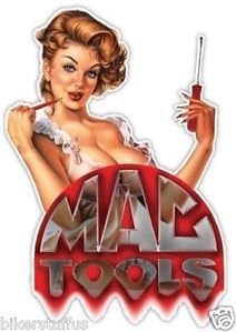 MFX Design Mac Tools Beautiful Lady Bumper Sticker Decal Laptop Sticker Decal Hard Hat Sticker Decal Vinyl - Made in USA 3.5 in. x 2.25 in.