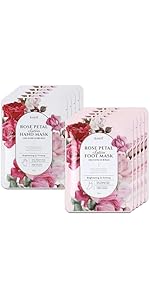 koelf PETITFEE Rose Petal Satin Foot &amp; Hand Mask10pairs (5ea/5ea) - Intensive Nourishing Socks &amp; ...