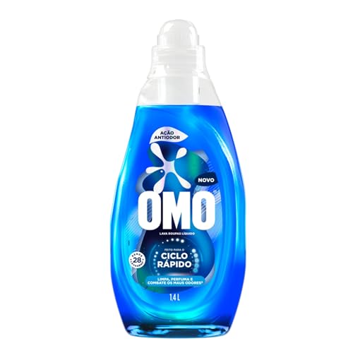 Lava-Roupas Líquido Omo Ciclo Rápido Ação Antiodor Frasco 1,4l