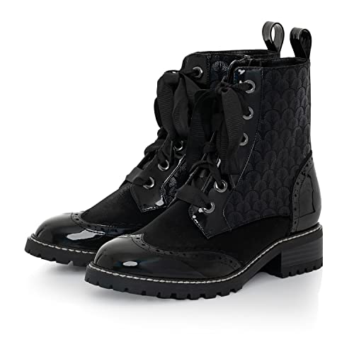 Bottes à lacets Ruby Shoo Sante chaussures montantes femme à semelle crantée flexible