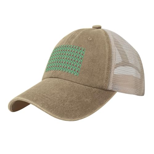WOmeng Gorra de béisbol hawaiana con estampado de hojas tropicales y flores, ajustable, transpirable, para uso diario al aire libre, camping, viajes, natural, Talla única
