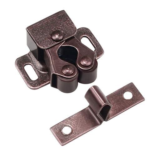 キャビネットドアキャッチ - 引き出しメタルドアキャッチ | ダブルローラーキャッチハードウェア家具ラッチ、クローゼット、食器棚クローゼット用ビーズ付きスプリングバックル