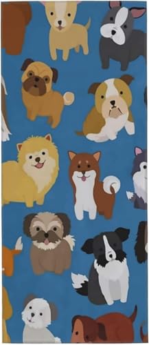 犬柄 犬の識別の種類 動物好き タオル フェイスタオル マイクロファイバー ホテル仕様 ふわふわ 柔らか肌ざわり ハンドタオル 吸水速乾 薄手 バス用品 プレゼント 12x27.5in