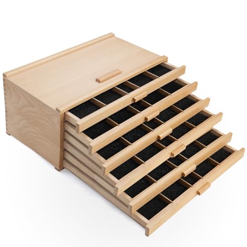 Falling in Art Wooden Pastel Storage Box
