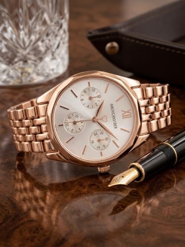 Image of AMERICANVIBER Rose Gold Women Watches | Girl Watch | Watch for Women | Diamond Studed | Premium Design | Trendy Fashionable | Under 499