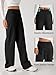 EVALESS Women's High Waist Dress Pants Stretchy Work Pants Business Casual Ladies Pants 2026 Summer Spring Fashion Teacher Pants Button Straight Leg Office Pant Knit Comfy Loose Slacks Black X-Large
