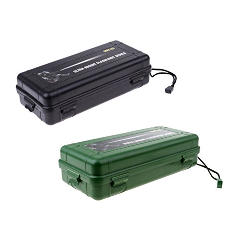Homyl 2 peças para ambientes externos herméticos estojo de armazenamento de sobrevivência lanterna c
