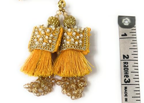 Image of Set of 2 Blouse Latkan Yellow Colour, 13 cm Long, 15610