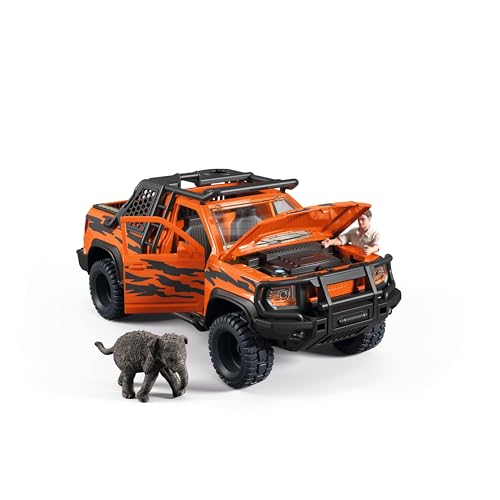 schleich WILD Life | Abenteuerfahrzeug im Dschungel 42720 | Set mit Geländewagen, Ranger, Elefant & Zubehör | Zoo-Spielzeug & Spielfiguren für Kinder ab 3 Jahren | 37-teiliges schleich Set