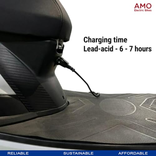 Image of AMO Electric Scooter Jaunty L Double Light Lead Acid Low Speed -25kmph Range - 65 Km Non RTO in White with Portable Charger Ex-Showroom