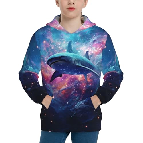 Shark Youth Long Sleeve Pocket Hoodie Sweatshirt Kids Pullover Hooded Tops3