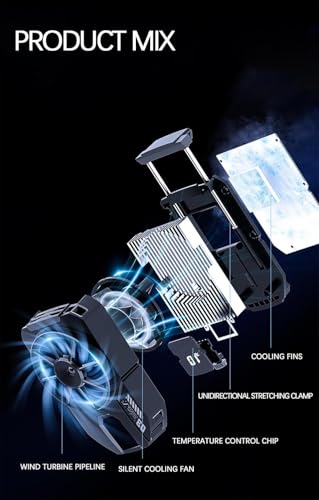Image of BKN Fast Ultra Cooling Mobile AC Fan Radiator | X Memo DLA3 Mobile Cooling Fan Radiator with LED Temp Display Compatible with iOS /Android for Gaming /Streaming /Recording