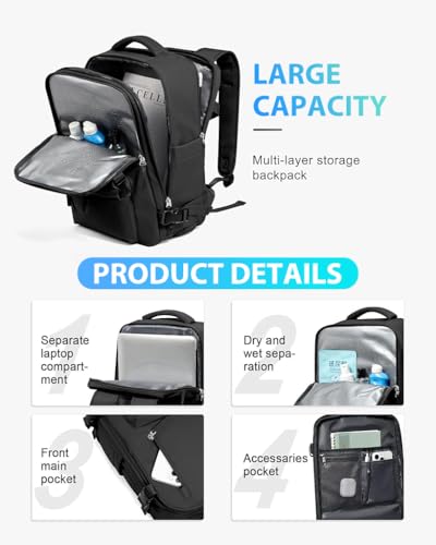 Image of PALAY Laptop Backpack 20L-35L Flight-approved Luggage Shoulder Backpack Dual Handle Design Anti-scratch Travel Backpack Stylish Backpack Women Business Backpack, Pink