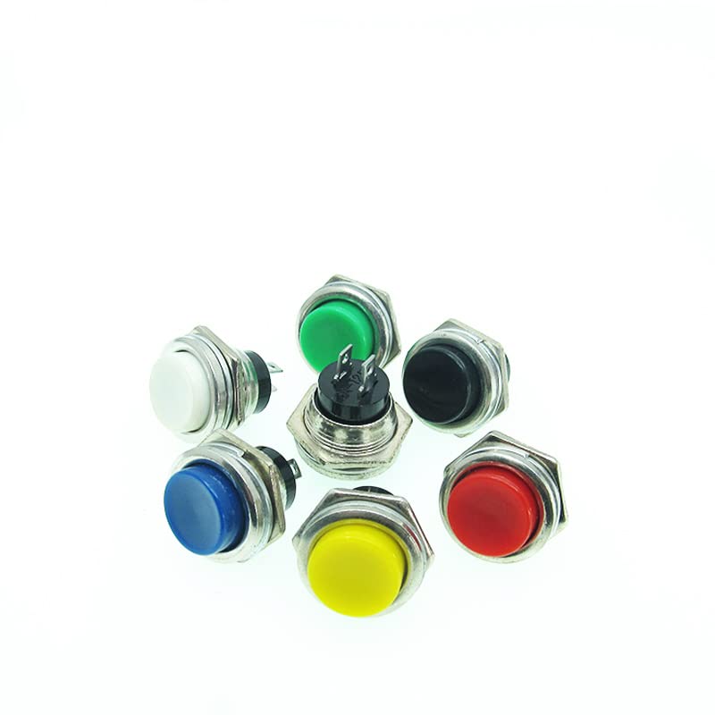 Commutateur bouton momentané 2 pin off SPDT 16mm 3A 250V grand format sans verrouillage