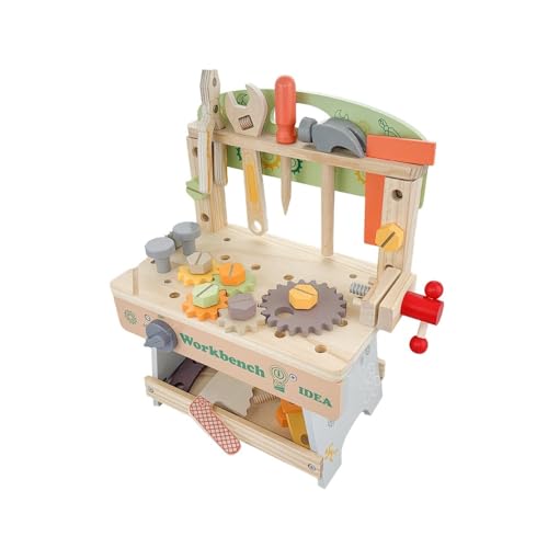 Fiyyuga子供の早期教育多機能シミュレーション分解と組み立て修理ツールテーブルネジナットの組み合わせごっこ遊び知育玩具木工おもちゃセット男の子女の子誕生日プレゼント (e)