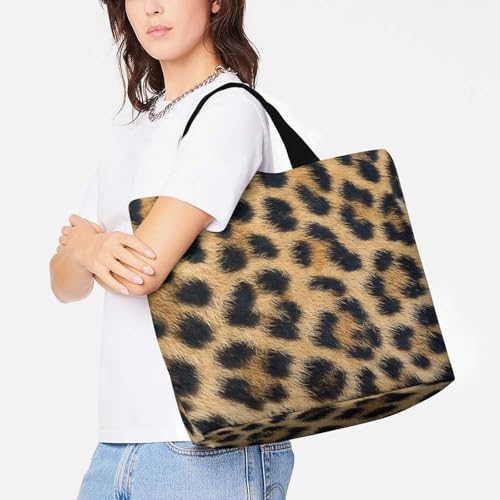 Sac fourre-tout léopard grand format pour voyage et courses écoresponsable