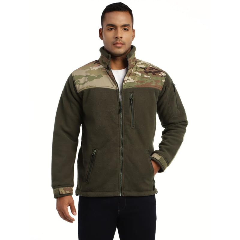 Image of MOUNTMILLER Men's Ripstop Dual Superbond HLKN Fleece Tactical Jacket | Water Repellant | Multi-Pocket | Abrasion-Resistant | Ideal for Outdoor, Hiking & Trekking