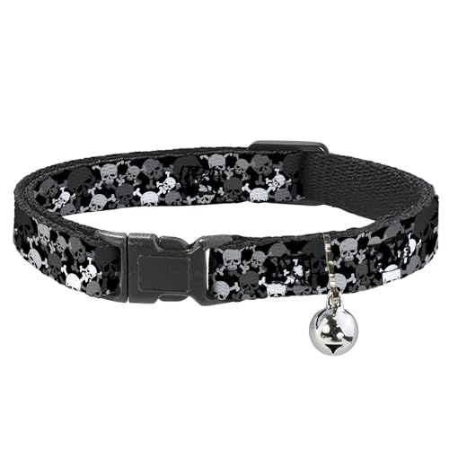 Collar para Gato Buckle Down BAC-W33913-NL grande con diseño de calaveras 2