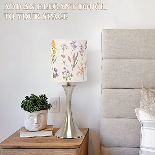 Bedside Lamp With Flower Shade, Touch Control Table Lamp With 3 Way Dimmable, Modern Silver Table Lamp For Bedroom, Nightstand Lamp For Living Room, Girls Room, Dorm, Office, 3000K Led Bulb Included #TOP4