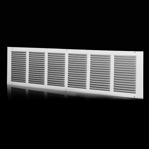 30x6 Return Air Grille (Duct Opening Size), Air Return Vent Cover, AC Vent Cover, 30x6 Cold Air Return Vent Cover, Flat Return Air Grilles, Outer Dimensions:31.75'W x 7.75'H (30'W x 6'H, Duct Opening)