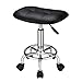 HMTOT Taburete Cuadrado con Ruedas Giratorio Ajustable en Altura Negro