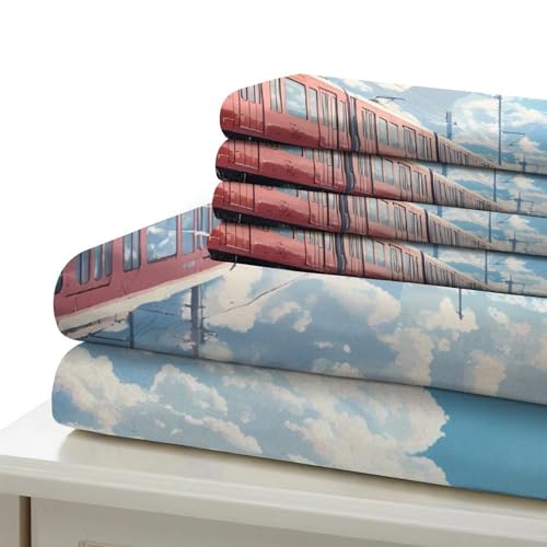 Parure de lit train 3D 140x200 pour ado en microfibre - 7