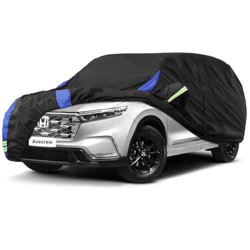 Image of Avecrew Car Cover Custom Fit for Honda CRV, Waterproof All Weather Full Exterior Cover Rain Snow UV Protection Cover with Side Door Zipper Design
