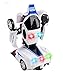 WolVol Robot Police Car Toy with Lights and Sounds for Kids, with Bump and Go Action