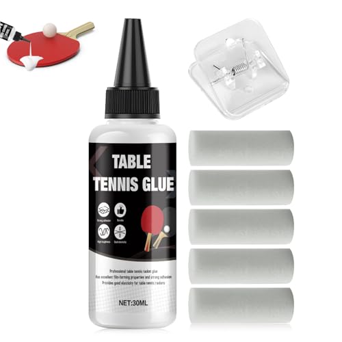 YOTEBLE Table Tennis Glue, Fast Film Formation, Improved Resilience, Comes with Clamp and 5 Applicator Sponges, Easy Table Tennis Rubber Replacement
