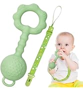 Aolso Beißring Aus Silikon, Beißring für Babys Die Glocke Rütteln Baby Zahnen Spielzeug mit Anti-...