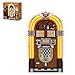 PANTASY Kit retrò jukebox con moneta e suono, modello musicale meccanico con dischi in acrilico, studio di registrazione e minifigure, kit da collezione come regalo per adulti e adolescenti