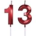 Red 13th & 31st Birthday Candles for Cakes, Number 13 31 Glitter Candle Cake Topper for Party Anniversary Wedding Celebration Decoration