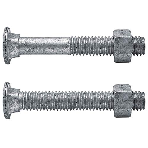 Image of Carriage Bolts 3 /8-16 x 2-1 /2 inch: w /Nuts Galvanized Bulk Carriage Bolt ~ Coarse Thread (2 1 /2 inches Long) (100 Pieces)