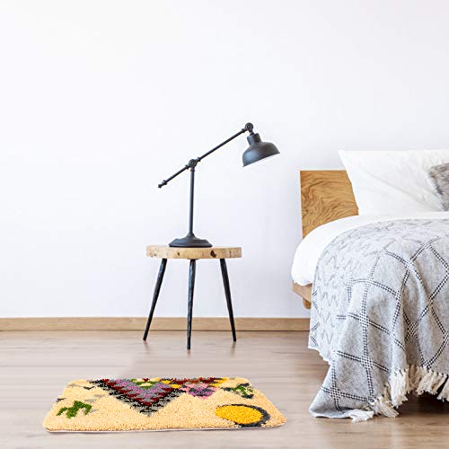 Image of Latch Hook Rug Kits, Kids Adults Carpet Embroidery Set Beginners Cross Stitch DIY Crochet Needlework Crafts Kits with Yarn, Crochet Hook and Gift Box, Desert Pyramid Pattern Printed 24X16 inches