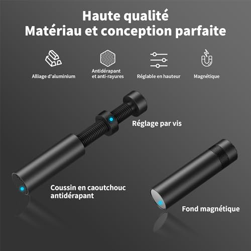 upHere gaming Support GPU,Aluminium,Support Carte Graphique,Support Carte Graphique Verticale réglable en Hauteur,avec Aimant,M(49mm-80mm),GB49K
